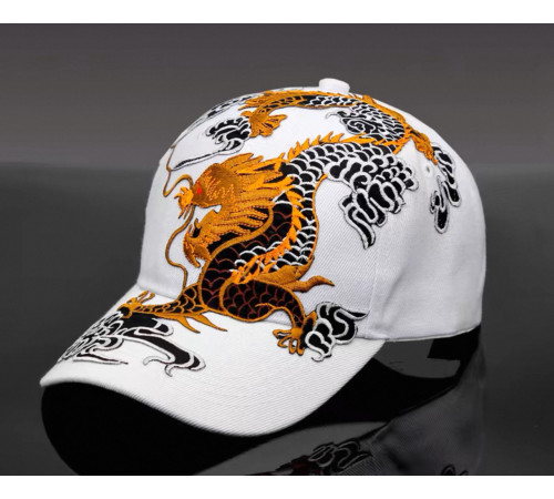 Кепка біла з Драконом для видатного успіху удачі, любові та здоров'я на 9 період