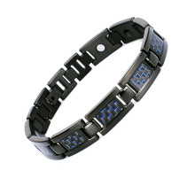 Турмаліновий браслет чорний із магнітами інфрачервоний промінь блакитний