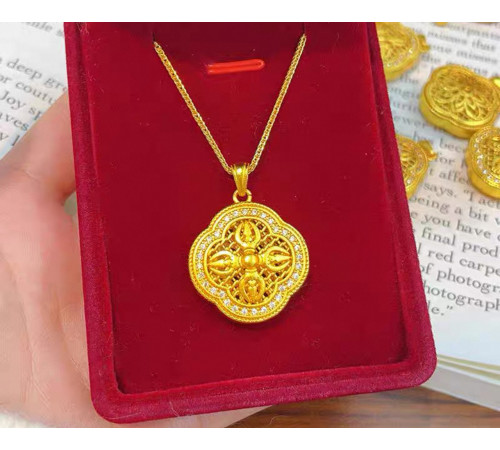 Позолочена підвіска чотирилиста конюшина для удачі та гарних відносин, позитивних змін