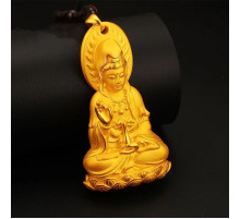 Позолочена Підвіска Будда Бодхісатва для Захисту, Здоров'я, Процвітання й Мудрості