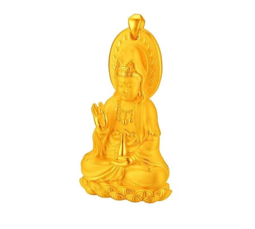 Позолочена Підвіска Будда Бодхісатва для Захисту, Здоров'я, Процвітання й Мудрості