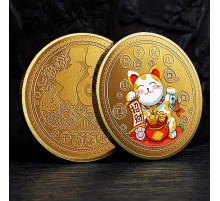 Позолочена монета Кіт Манекі-неко Lucky Cat Money Bank для Багатства та Удачі в бізнесі