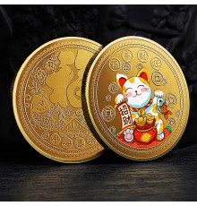Позолочена монета Кіт Манекі-неко Lucky Cat Money Bank для Багатства та Удачі в бізнесі