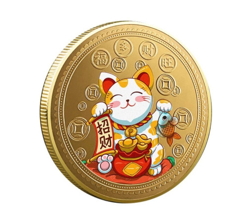 Позолочена монета Кіт Манекі-неко Lucky Cat Money Bank для Багатства та Удачі в бізнесі