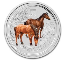 Сріблена монета Кінь для активації кохання, удачі, грошей