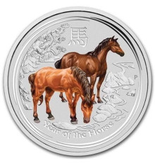 Сріблена монета Кінь для активації кохання, удачі, грошей