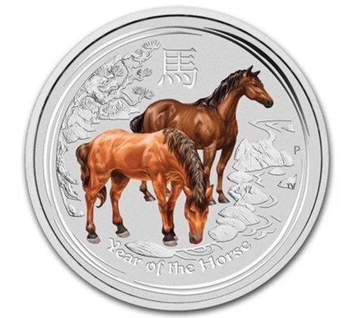 Сріблена монета Кінь для активації кохання, удачі, грошей