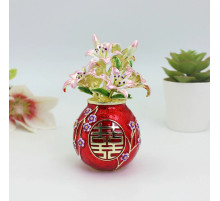 Червона ваза «Подвійне щастя» з лілілієм Ліліан Ту