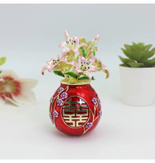 Червона ваза «Подвійне щастя» з лілілієм Ліліан Ту