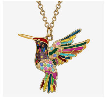 Позолочена підвіска Птах Колібрі з фіанітами класу AAA CZ символ сприятливості та перемоги