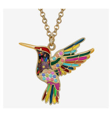 Позолочена підвіска Птах Колібрі з фіанітами класу AAA CZ символ сприятливості та перемоги