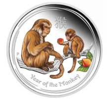 Сріблена монета Мавпа для міцного здоров'я, багатства та щастя