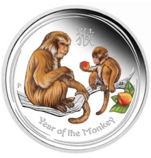 Сріблена монета Мавпа для міцного здоров'я, багатства та щастя