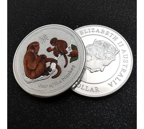 Сріблена монета Мавпа для міцного здоров'я, багатства та щастя