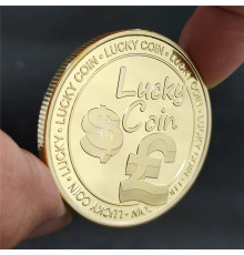 Позолочена Щаслива Монета з чотирилистним конюшином притягує великі гроші Lucky Coin