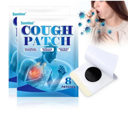 Пластир проти кашлю та нежитю свербіння в горлі та бронхіальному пневмонії Ках Cough Patch Sumifun, 8 шт.