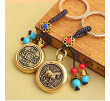 Брелок Грошовий Кінь, що виконує бажання з монетою, що обертається, для залучення Багатства, Удачі та Здоров'я