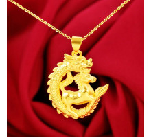 Позолочена підвіска Кінь з Драконом для життєвої сили та стійкості