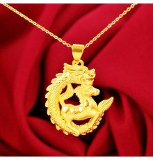 Позолочена підвіска Кінь з Драконом для життєвої сили та стійкості