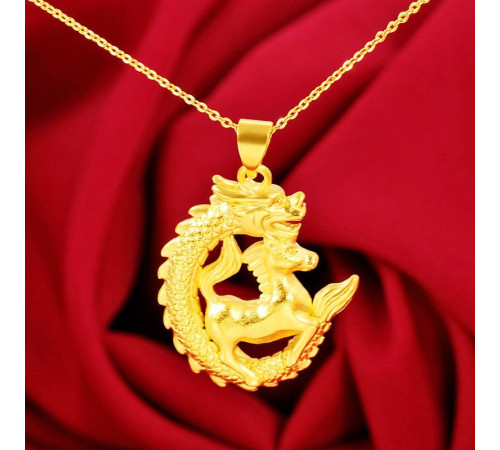 Позолочена підвіска» Кінь із Драконом для вашого успіху, чарівності та перемоги