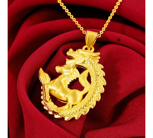 Позолочена підвіска» Кінь із Драконом для вашого успіху, чарівності та перемоги