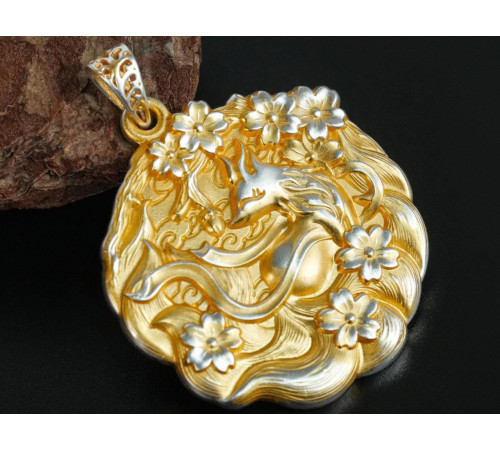 Срібна підвіска 9-хвостової лисиці амулет Любові приваблює популярність, процвітання удачу та велике кохання