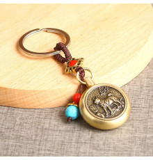 Брелок Грошовий Собака, що виконує бажання з монетою, що обертається, для залучення Багатства, Удачі та Здоров'я