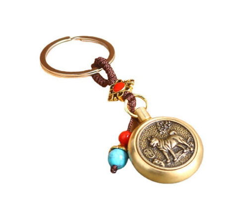 Брелок Грошовий Собака, що виконує бажання з монетою, що обертається, для залучення Багатства, Удачі та Здоров'я