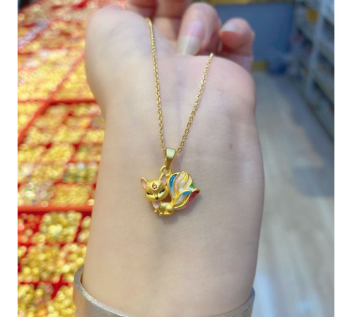 Позолочена підвіска 9-хвостої лисиці принесе вам кохання, Красу, Процвітання й Удачу