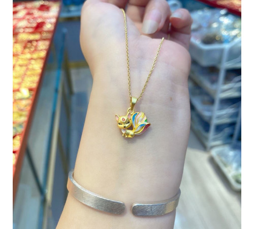 Позолочена підвіска 9-хвостої лисиці принесе вам кохання, Красу, Процвітання й Удачу