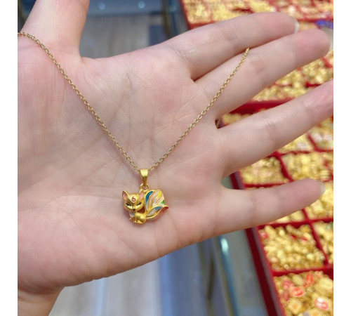 Позолочена підвіска 9-хвостої лисиці принесе вам кохання, Красу, Процвітання й Удачу