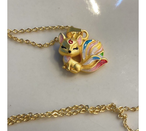 Позолочена підвіска 9-хвостої лисиці принесе вам кохання, Красу, Процвітання й Удачу