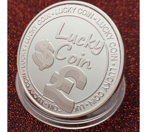 Посріблена Щаслива Монета з чотирилистою конюшиною притягує великі гроші Lucky Coin
