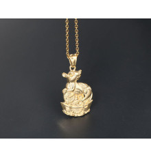 Позолочена підвіска Пацюк з монетою Багатства принесе вам грошовий успіх та достаток