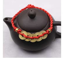 Тибетський браслет червона нитка з 5 монетами Династії І-Цзин багатство, і вдалий прибуток