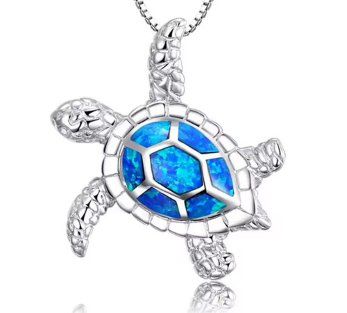 Тибетська посріблена підвіска Сакральна Черепаха з Опалом