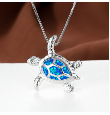 Тибетська посріблена підвіска Сакральна Черепаха з Опалом