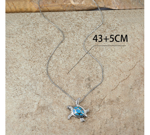 Тибетська посріблена підвіска Сакральна Черепаха з Опалом