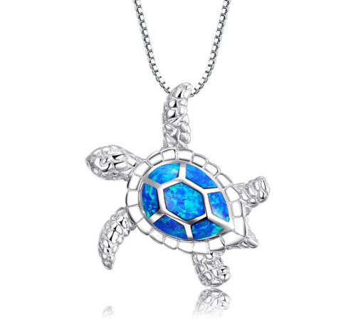 Тибетська посріблена підвіска Сакральна Черепаха з Опалом