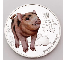 Срібна монета Свиня для активації любові, удачі, грошей