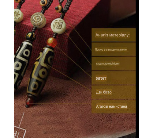 Брелок Дев'ятигла Дзі для Багатства, Успіху, Удачі