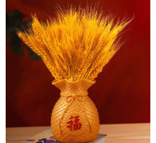 Ваза з колосками пшениці та з символом Фук для Удачі, Щастя і  Здоров'я