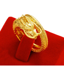 Позолочена каблучка  Дракона -символ успіху та процвітання