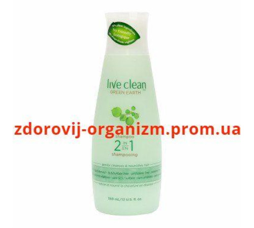 Шампунь-бальзам для волосся "Зелена Земля" Live Clean Green Earth Moisturizing Shampoo-Conditioner