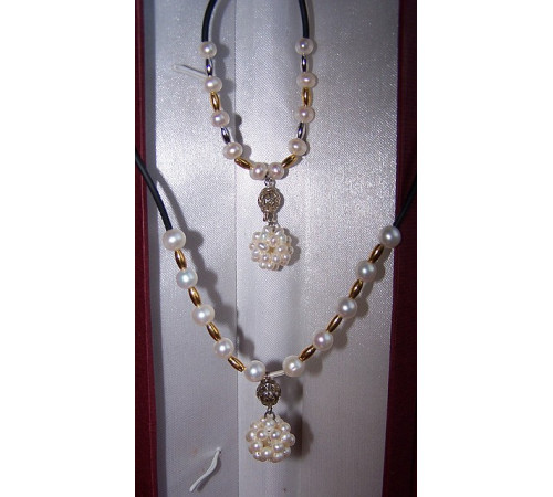 Намисто та браслет із морських перлів Акої
