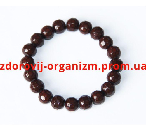 Турмаліновий браслет коричневий круглий (турманієвий браслет)
